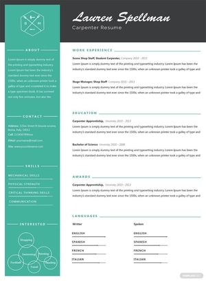 Simple Carpenter Resume