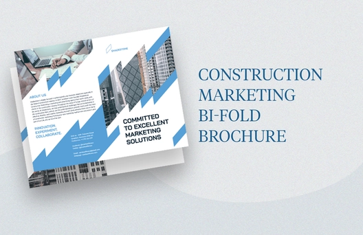 Construction Marketing Bi-Fold Brochure Template
