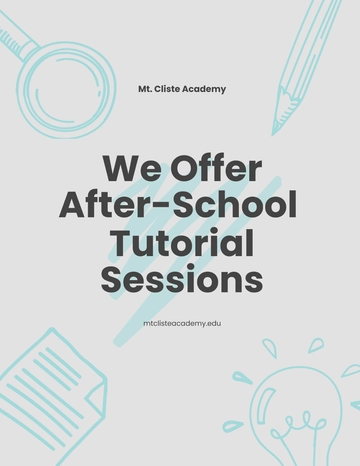 Free After School Tutoring Flyer Template to Edit Online