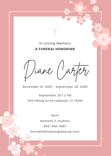 Free Digital Funeral Invitation Template to Edit Online