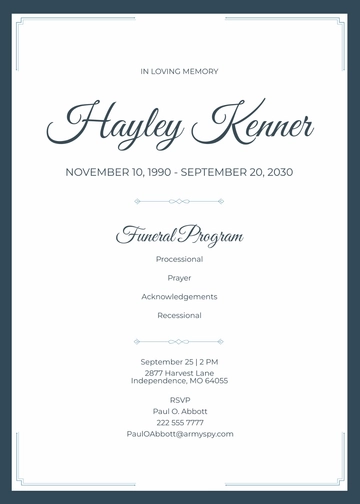 Free Baptist Church Funeral Program Template to Edit Online