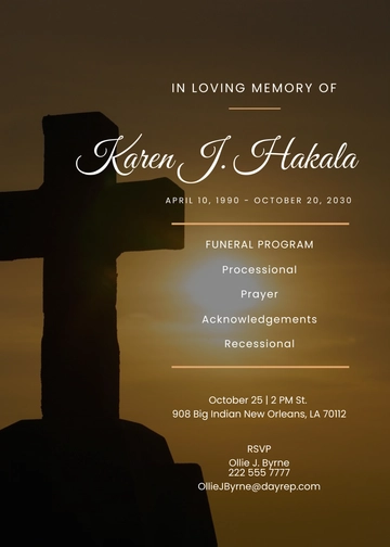 Free Black Church Funeral Program Template to Edit Online