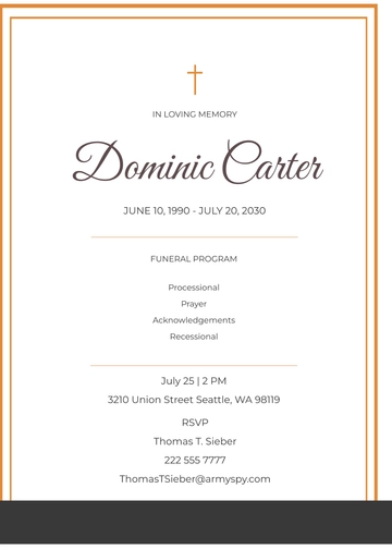Free Catholic Church Funeral Program Template to Edit Online