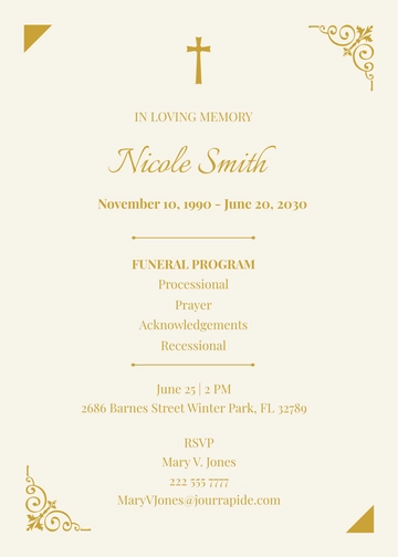 Free Funeral Church Program Template to Edit Online