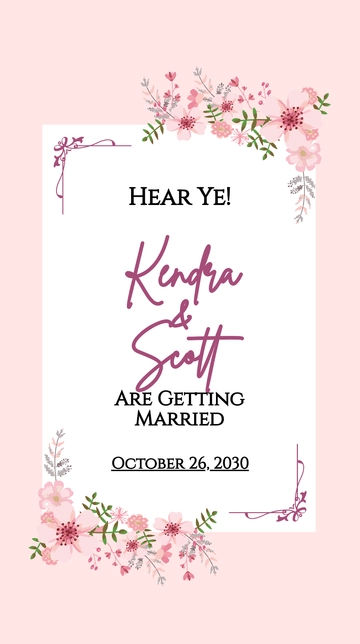 Free Wedding Announcement Instagram Story Template to Edit Online