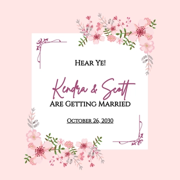 Free Wedding Announcement Linkedin Post Template to Edit Online