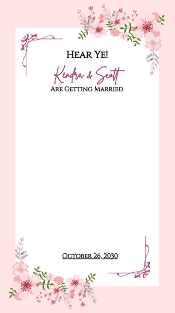 Free Wedding Announcement Snapchat Geofilter Template to Edit Online