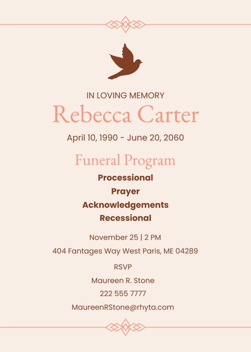 Free Catholic Church Funeral Service Program Template to Edit Online