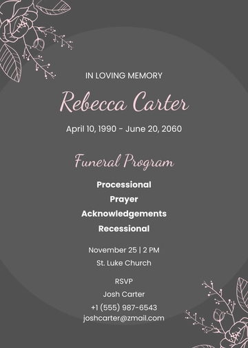 Free Funeral Program Template to Edit Online