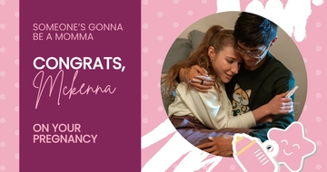 Free Pregnancy Announcement Facebook Post Template to Edit Online