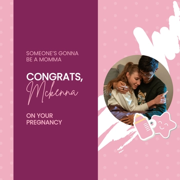 Free Pregnancy Announcement Instagram Post Template to Edit Online