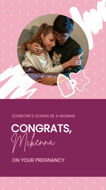 Free Pregnancy Announcement Instagram Story Template to Edit Online