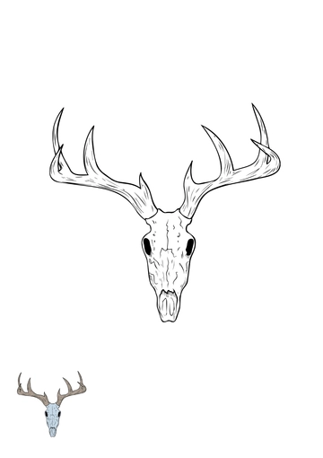 Free Deer Skull Coloring Page Template to Edit Online
