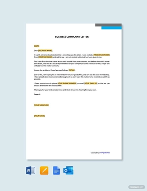Business Complaint Letter Template