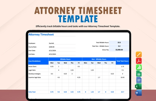 Attorney Timesheet Template