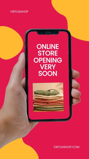 Free Online Store Open Announcement Whatsapp Post Template to Edit Online