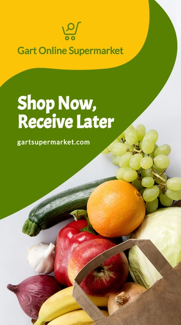 Free Online Grocery Store Whatsapp Post Template to Edit Online