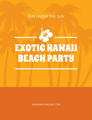 Free Hawaii Beach Party Flyer Template to Edit Online