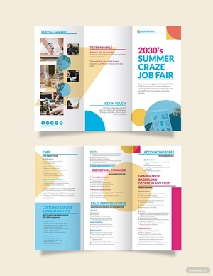 Job Fair Tri-Fold Brochure Template