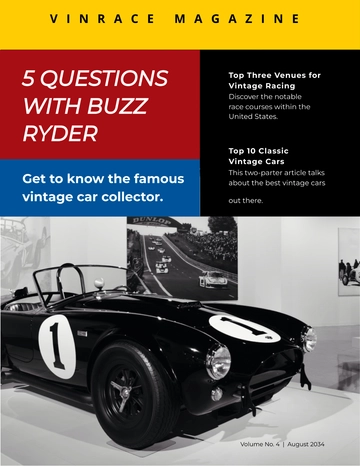 Free Vintage Race Car Magazine Template to Edit Online