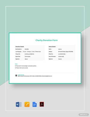 Charity Donation Form Template