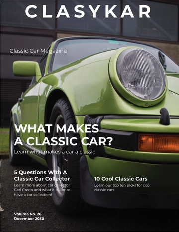 Free Classic Car Magazine Template to Edit Online