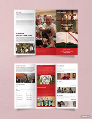 A3 Sample Church Brochure Template