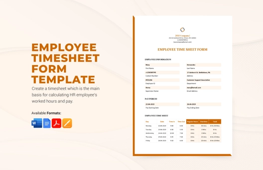 Employee Timesheet Form Template