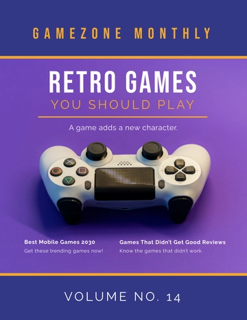 Free Simple Gaming Magazine Template to Edit Online