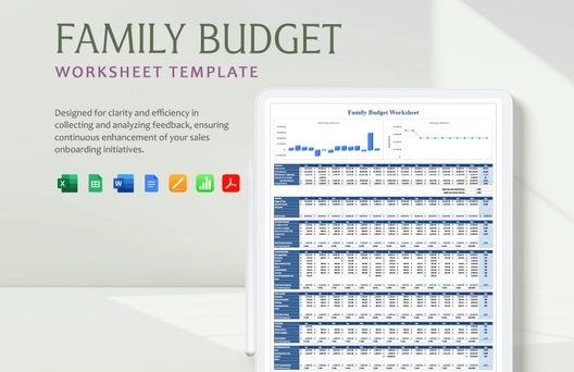 Family Budget Worksheet Template