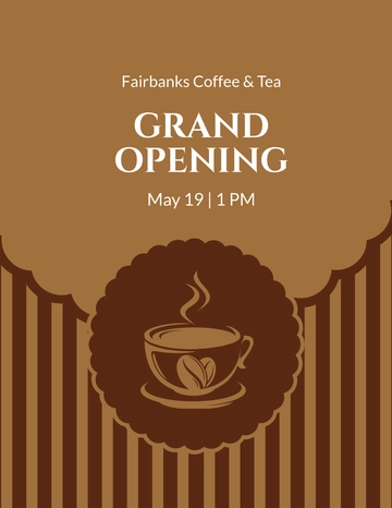 Free Coffee Shop Grand Opening Flyer Template to Edit Online
