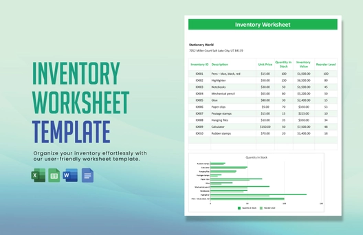 Inventory Worksheet Template