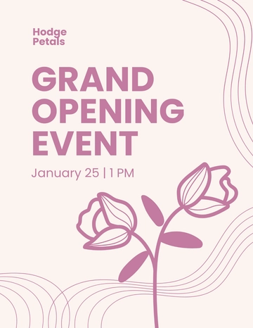 Free Flower Shop Grand Opening Flyer Template to Edit Online