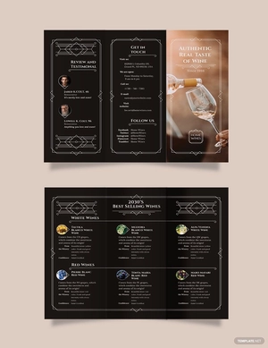 Wine Tri-Fold Brochure Template Wine Tri-Fold Brochure Template