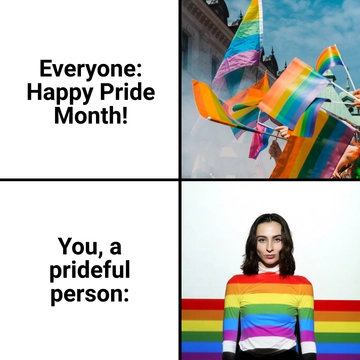Free Happy Pride Month Meme Template to Edit Online