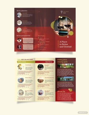 Wine Country Hotel Tri-Fold Brochure Template