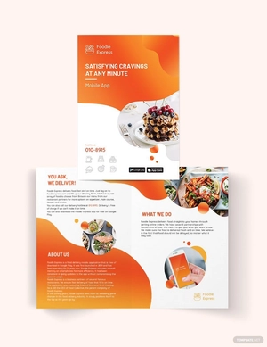 Mobile App Bi-Fold Brochure Template