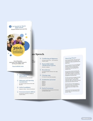 Graduation Ceremony Tri-Fold Brochure Template