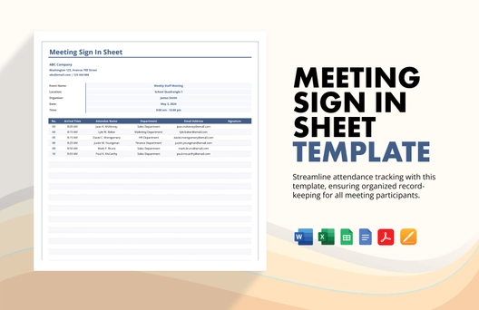 Meeting Sign In Sheet Template