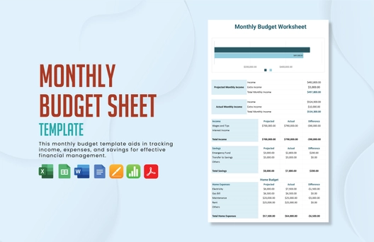 Monthly Budget Sheet Template