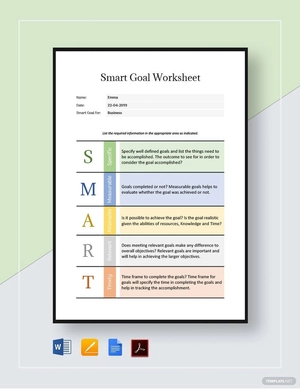 Smart Goal Worksheet Template