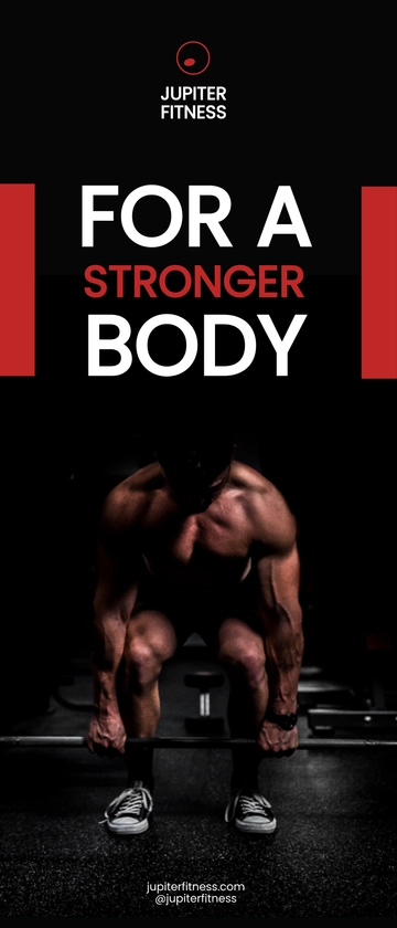 Free Modern Fitness Roll Up Banner Template to Edit Online