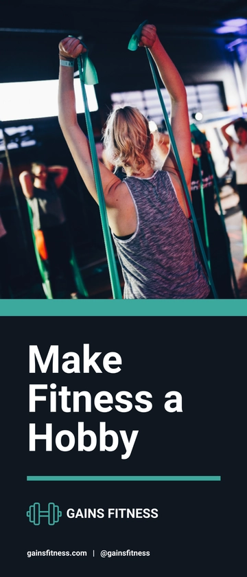 Free Fitness Gym Roll Up Banner Template to Edit Online