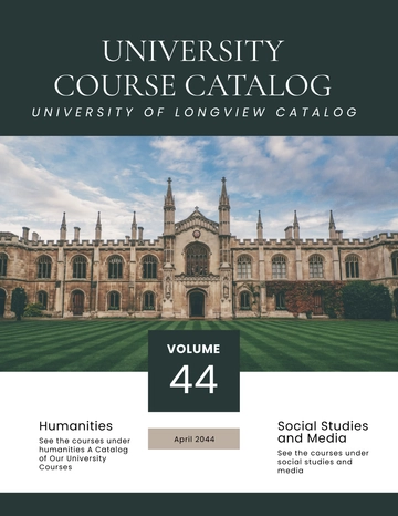 Free University Course Catalog Template to Edit Online