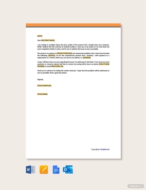 Customer Complaint Letter Template