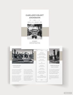 Blank Funeral Mass Bi-Fold Brochure Template
