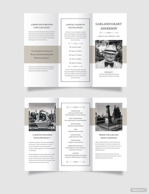 Blank Funeral Mass Tri-Fold Brochure Template