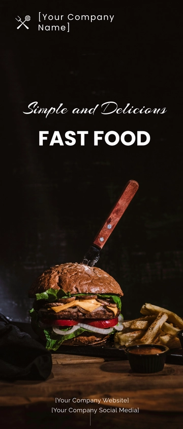 Free Simple Restaurant Roll Up Banner Template to Edit Online