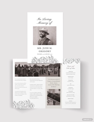 Ceremony Cremation Funeral Bi-Fold Brochure Template
