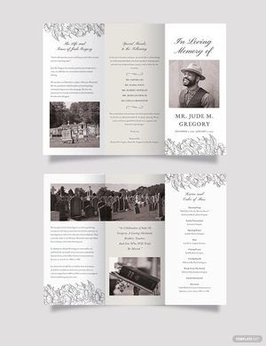 Ceremony Cremation Funeral Tri-Fold Brochure Template